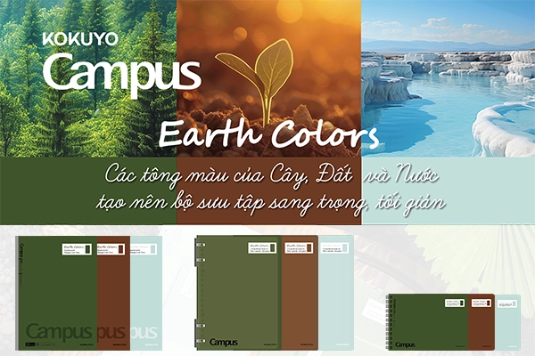 Sổ Tay Lò Xo Kokuyo Campus Earth Colors – Giải Pháp Ghi Chép Tối Giản, Sang Trọng Cho Văn Phòng